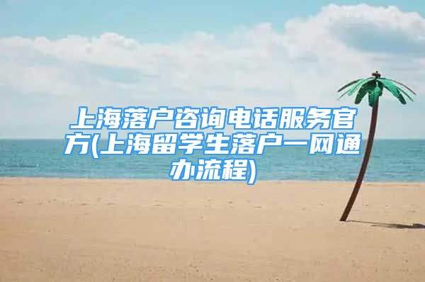 上海落户咨询电话服务官方(上海留学生落户一网通办流程)