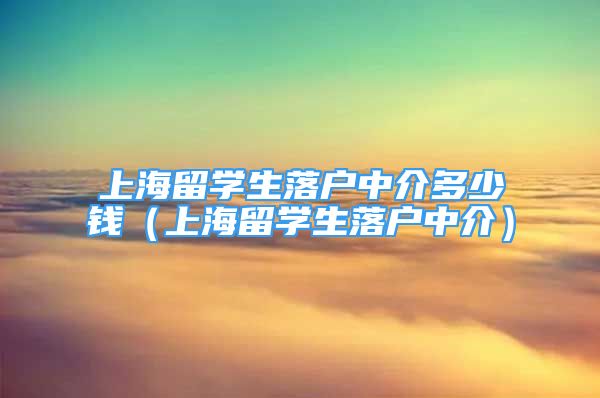 上海留学生落户中介多少钱（上海留学生落户中介）