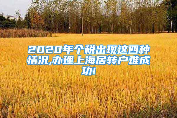 2020年个税出现这四种情况,办理上海居转户难成功!