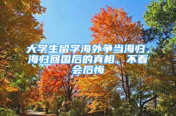 大学生留学海外争当海归，海归回国后的真相，不看会后悔