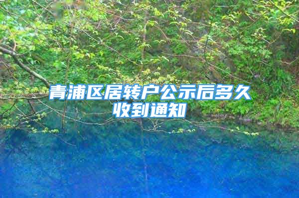 青浦区居转户公示后多久收到通知