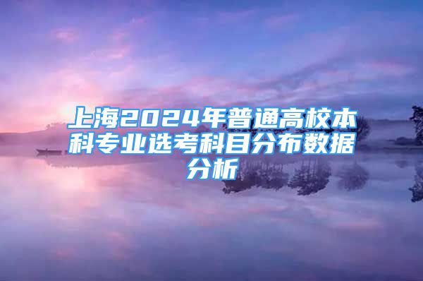 上海2024年普通高校本科专业选考科目分布数据分析