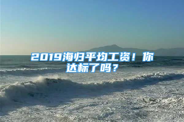 2019海归平均工资！你达标了吗？