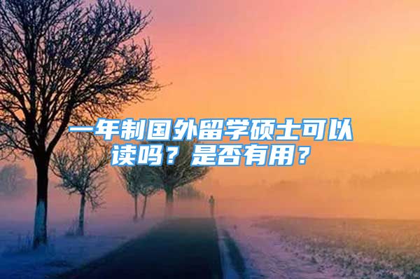 一年制国外留学硕士可以读吗？是否有用？