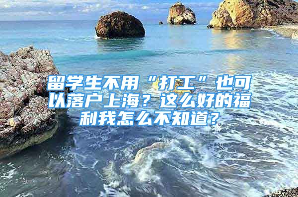 留学生不用“打工”也可以落户上海？这么好的福利我怎么不知道？