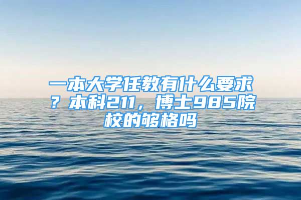 一本大学任教有什么要求？本科211，博士985院校的够格吗