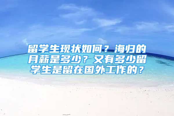 留学生现状如何？海归的月薪是多少？又有多少留学生是留在国外工作的？