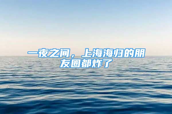 一夜之间，上海海归的朋友圈都炸了