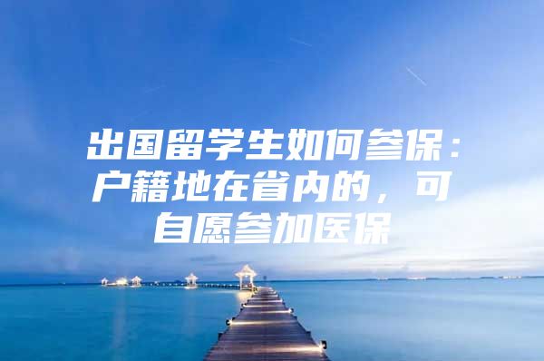 出国留学生如何参保：户籍地在省内的，可自愿参加医保