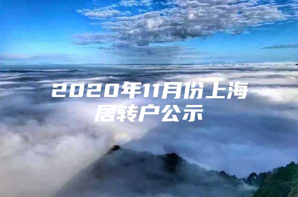 2020年11月份上海居转户公示