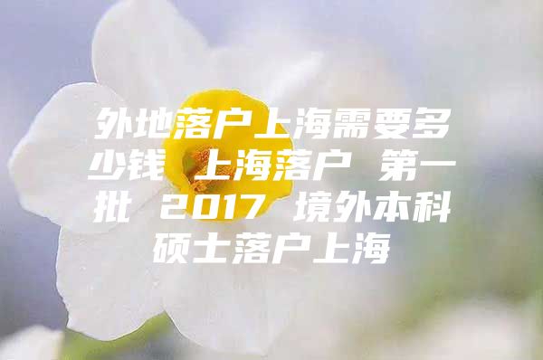 外地落户上海需要多少钱 上海落户 第一批 2017 境外本科硕士落户上海