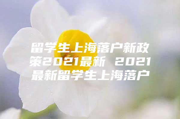 留学生上海落户新政策2021最新 2021最新留学生上海落户