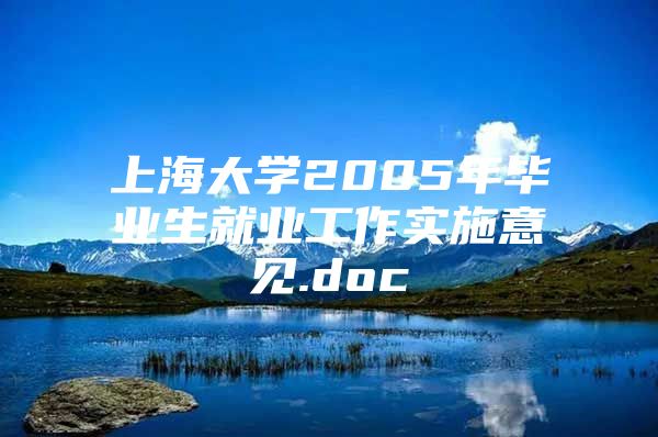 上海大学2005年毕业生就业工作实施意见.doc