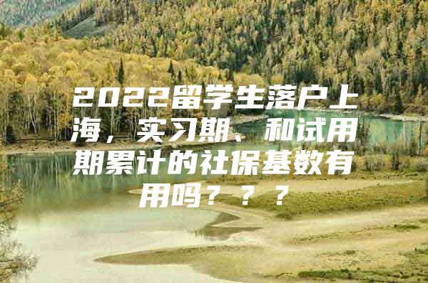 2022留学生落户上海，实习期、和试用期累计的社保基数有用吗？？？