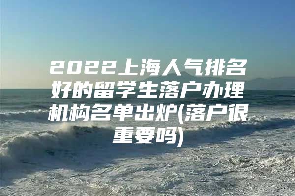 2022上海人气排名好的留学生落户办理机构名单出炉(落户很重要吗)