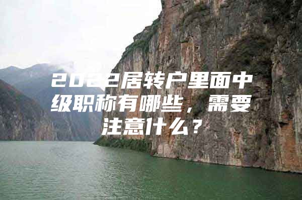 2022居转户里面中级职称有哪些，需要注意什么？