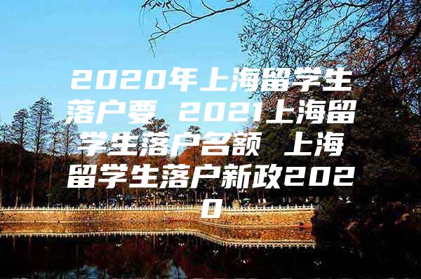 2020年上海留学生落户要 2021上海留学生落户名额 上海留学生落户新政2020