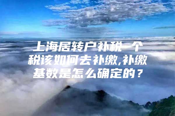 上海居转户补税 个税该如何去补缴,补缴基数是怎么确定的？