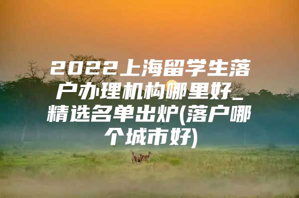 2022上海留学生落户办理机构哪里好_精选名单出炉(落户哪个城市好)