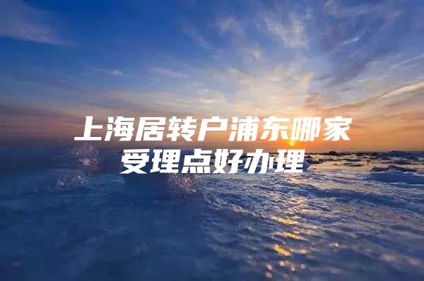 上海居转户浦东哪家受理点好办理