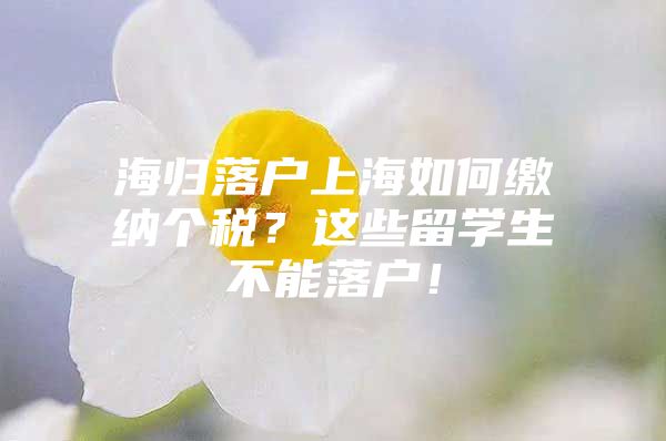 海归落户上海如何缴纳个税？这些留学生不能落户！