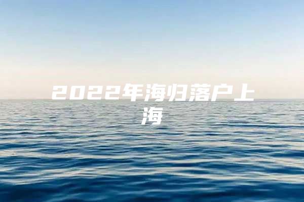 2022年海归落户上海