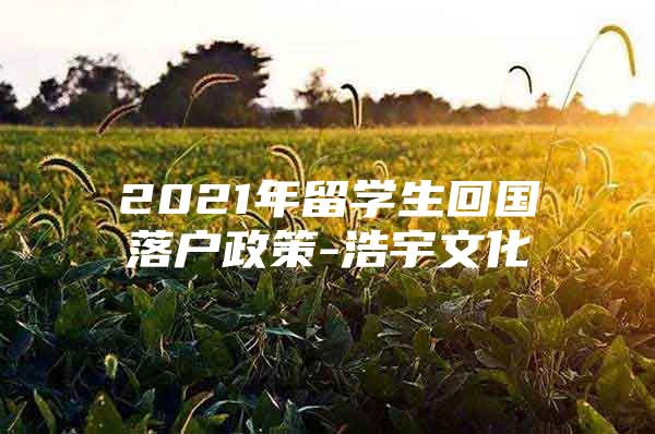 2021年留学生回国落户政策-浩宇文化