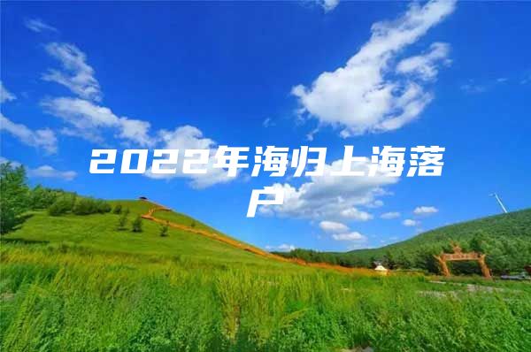 2022年海归上海落户