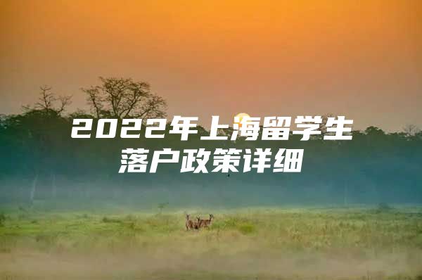 2022年上海留学生落户政策详细