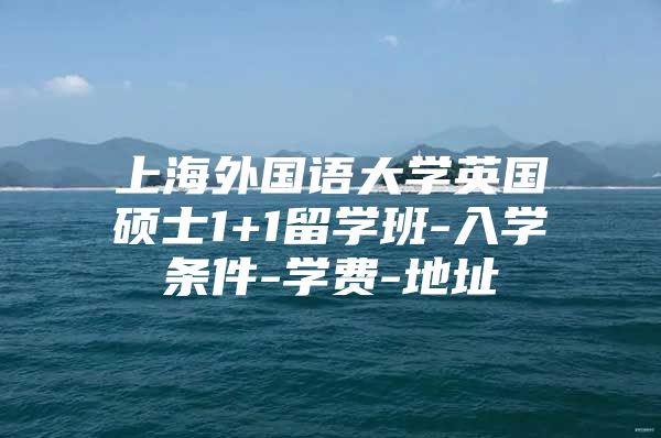 上海外国语大学英国硕士1+1留学班-入学条件-学费-地址