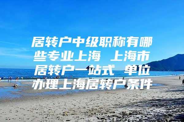 居转户中级职称有哪些专业上海 上海市居转户一站式 单位办理上海居转户条件