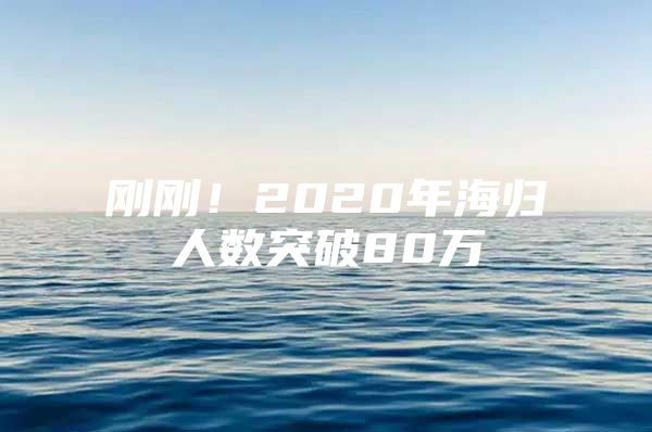 刚刚！2020年海归人数突破80万