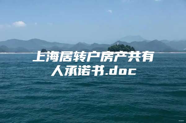 上海居转户房产共有人承诺书.doc