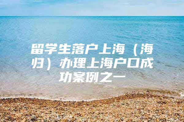 留学生落户上海（海归）办理上海户口成功案例之一