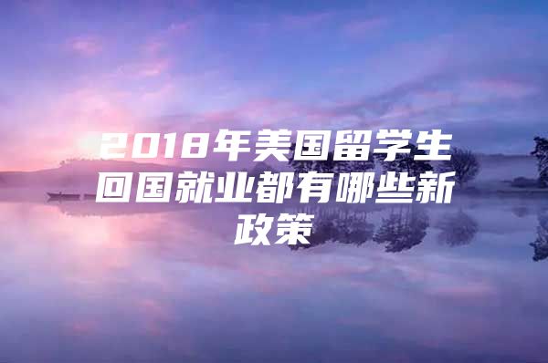 2018年美国留学生回国就业都有哪些新政策