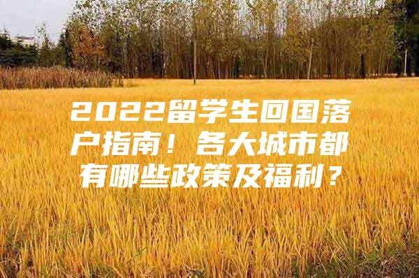 2022留学生回国落户指南！各大城市都有哪些政策及福利？