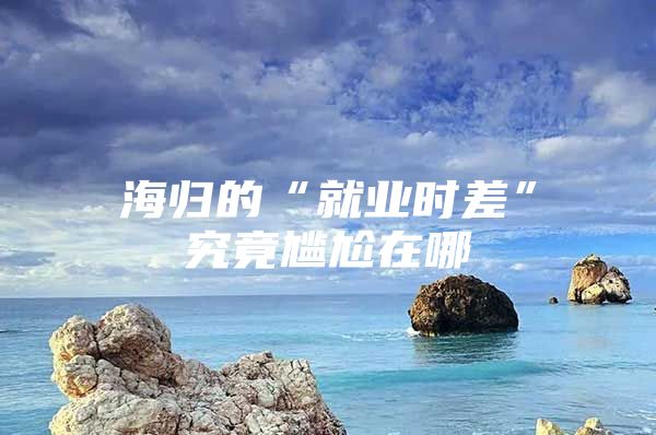 海归的“就业时差”究竟尴尬在哪