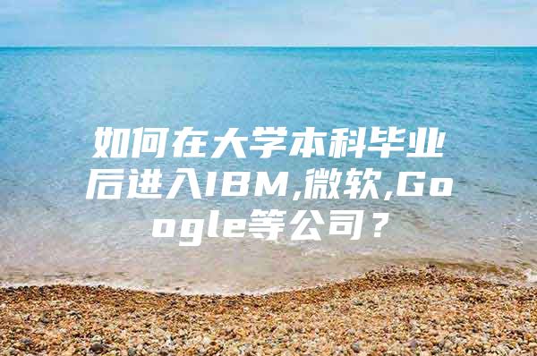 如何在大学本科毕业后进入IBM,微软,Google等公司？