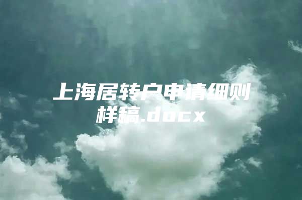 上海居转户申请细则样稿.docx