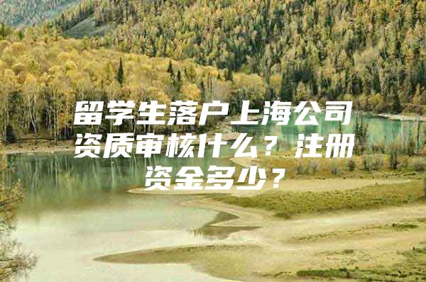 留学生落户上海公司资质审核什么？注册资金多少？