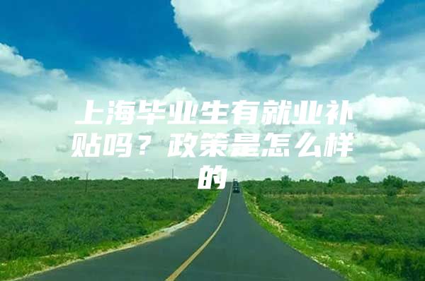 上海毕业生有就业补贴吗？政策是怎么样的