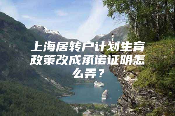 上海居转户计划生育政策改成承诺证明怎么弄？