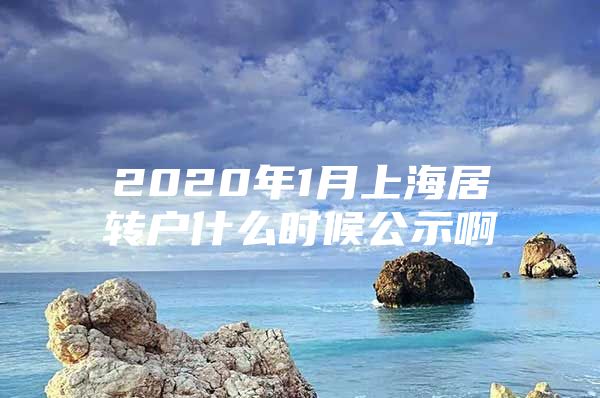 2020年1月上海居转户什么时候公示啊