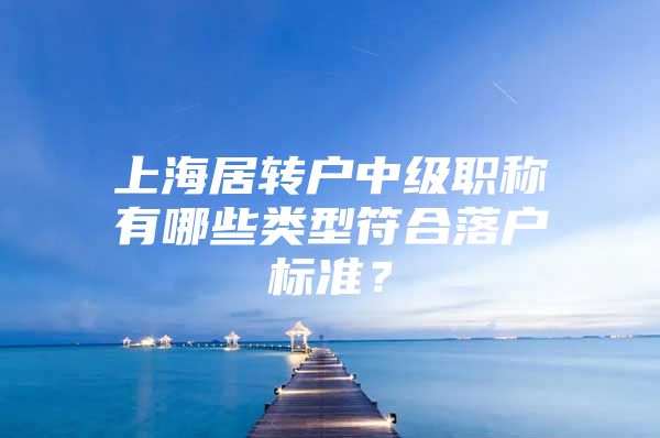 上海居转户中级职称有哪些类型符合落户标准？