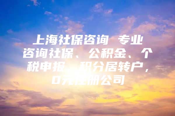 上海社保咨询 专业咨询社保、公积金、个税申报，积分居转户，0元注册公司