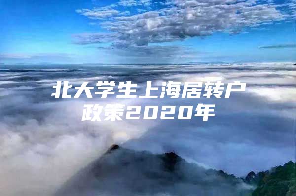 北大学生上海居转户政策2020年