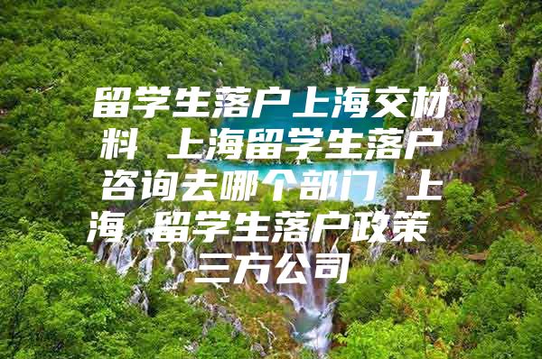 留学生落户上海交材料 上海留学生落户咨询去哪个部门 上海 留学生落户政策 三方公司