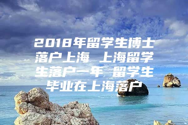 2018年留学生博士落户上海 上海留学生落户一年 留学生毕业在上海落户