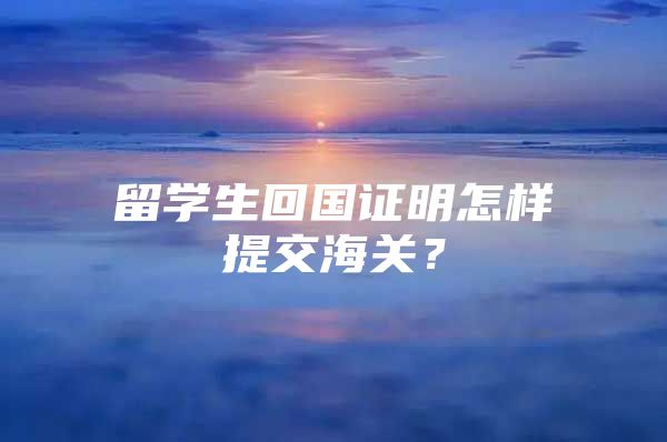 留学生回国证明怎样提交海关？