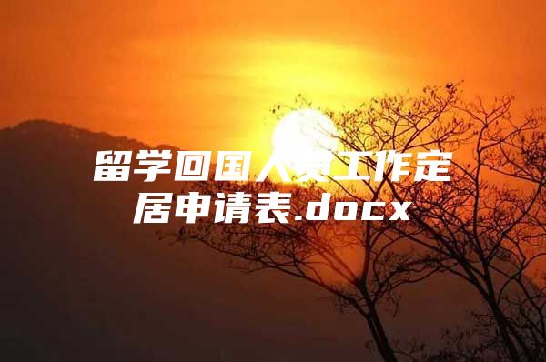 留学回国人员工作定居申请表.docx